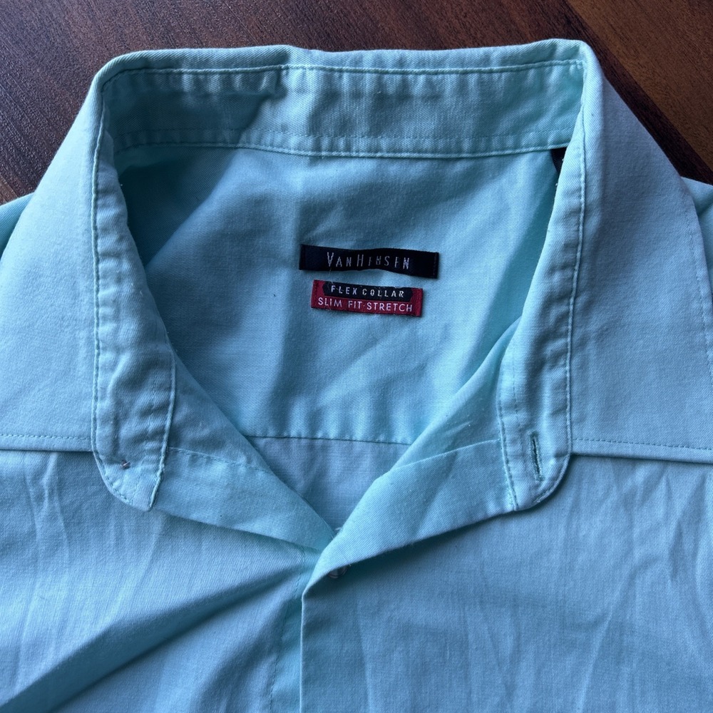 Van Heusen Flex Collar Slim-Fit Stretch Button-Up Dress Shirt 17 34/35‎ - Picture 2 of 4